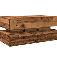 Couchtisch mit LED-Leuchten Altholz-Optik 90x50x40 cm