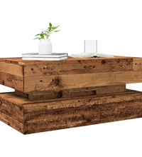 Couchtisch mit LED-Leuchten Altholz-Optik 90x50x40 cm