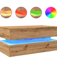 Couchtisch mit LED-Leuchten Artisan-Eiche 90x50x40 cm