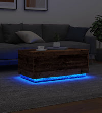 Couchtisch mit LED-Leuchten Altholz-Optik 90x50x40 cm