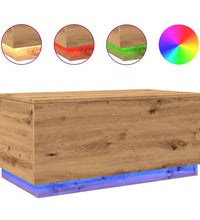 Couchtisch mit LED-Leuchten Artisan-Eiche 90x50x40 cm