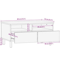 Couchtisch Schwarz 80x54x40 cm Holzwerkstoff
