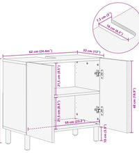 Waschbeckenunterschrank Schwarz 62x33x58 cm Holzwerkstoff