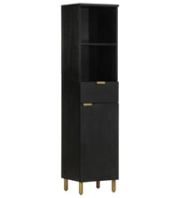 Badschrank Schwarz 38x33x160 cm Massivholz Mango