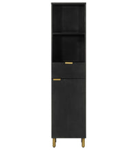 Badschrank Schwarz 38x33x160 cm Massivholz Mango