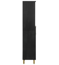 Badschrank Schwarz 38x33x160 cm Massivholz Mango