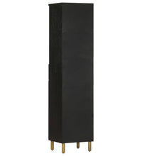 Badschrank Schwarz 38x33x160 cm Massivholz Mango