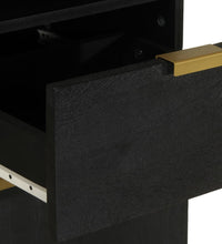 Badschrank Schwarz 38x33x160 cm Massivholz Mango