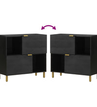 Sideboard Schwarz 80x33x75 cm Holzwerkstoff