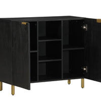 Sideboard Schwarz 90x35x75 cm Holzwerkstoff