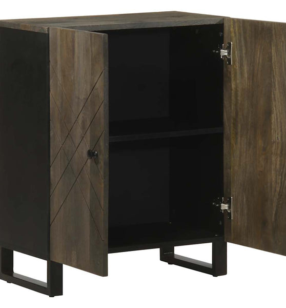 Sideboard Schwarz 60x33x75 cm Massivholz Mango