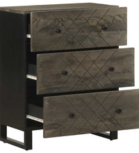 Sideboard Schwarz 60x33x75 cm Massivholz Mango