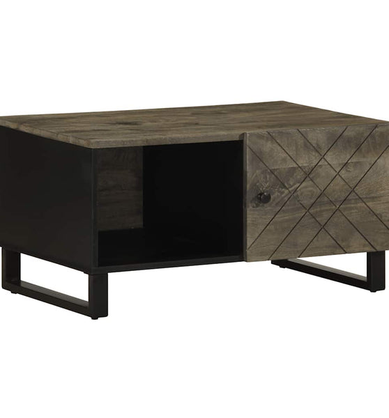 Couchtisch Schwarz 80x50x40 cm Massivholz Mango