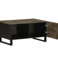 Couchtisch Schwarz 80x50x40 cm Massivholz Mango
