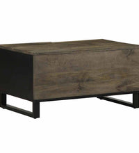 Couchtisch Schwarz 80x50x40 cm Massivholz Mango