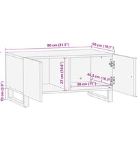 Couchtisch Schwarz 80x50x40 cm Massivholz Mango