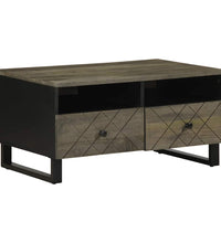 Couchtisch Schwarz 80x54x40 cm Massivholz Mango