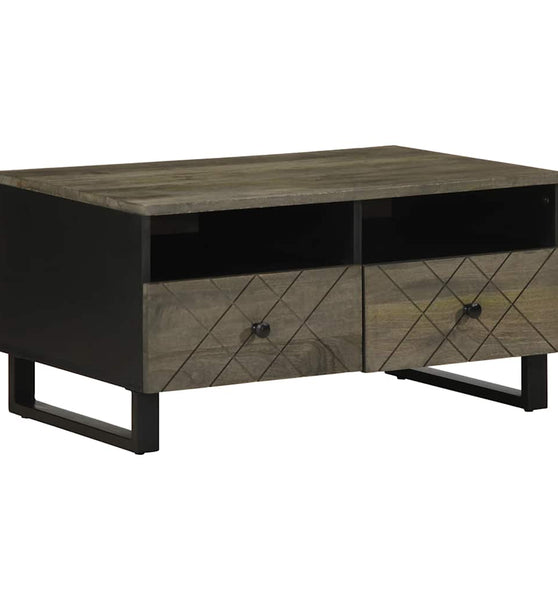 Couchtisch Schwarz 80x54x40 cm Massivholz Mango