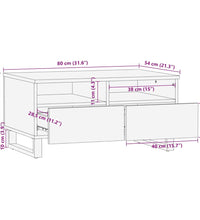 Couchtisch Schwarz 80x54x40 cm Massivholz Mango