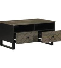 Couchtisch Schwarz 80x54x40 cm Massivholz Mango