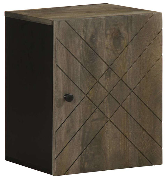 Bad-Wandschrank Schwarz 38x33x48 cm Massivholz Mango