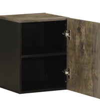 Bad-Wandschrank Schwarz 38x33x48 cm Massivholz Mango