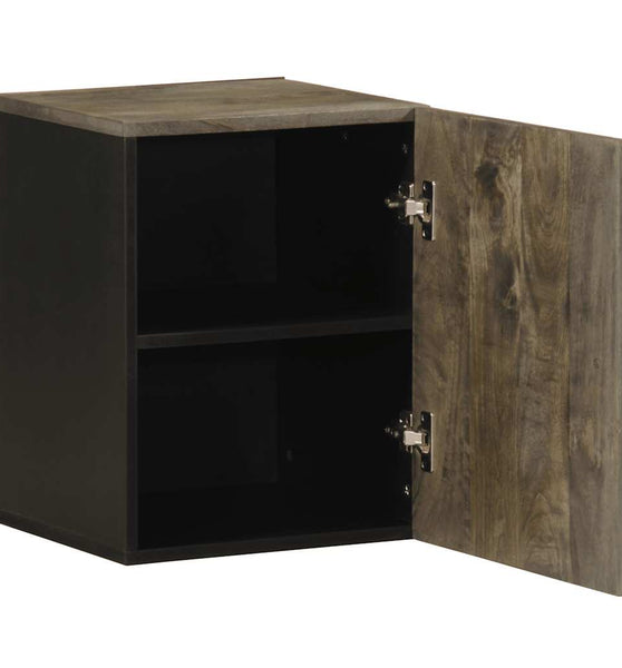 Bad-Wandschrank Schwarz 38x33x48 cm Massivholz Mango