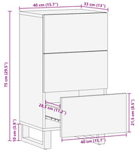 Sideboard Schwarz 40x33x75 cm Massivholz Mango