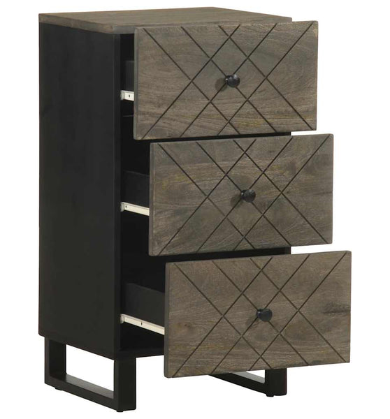 Sideboard Schwarz 40x33x75 cm Massivholz Mango