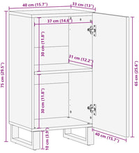 Sideboard Schwarz 40x33x75 cm Massivholz Mango