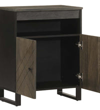 Sideboard Schwarz 60x33x75 cm Massivholz Mango