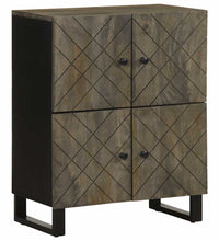 Sideboard Schwarz 60x33x75 cm Massivholz Mango