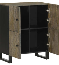 Sideboard Schwarz 60x33x75 cm Massivholz Mango