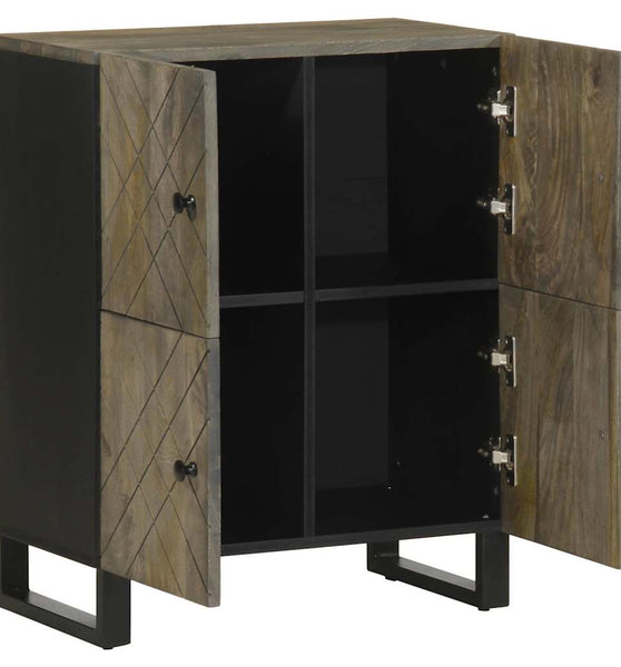 Sideboard Schwarz 60x33x75 cm Massivholz Mango