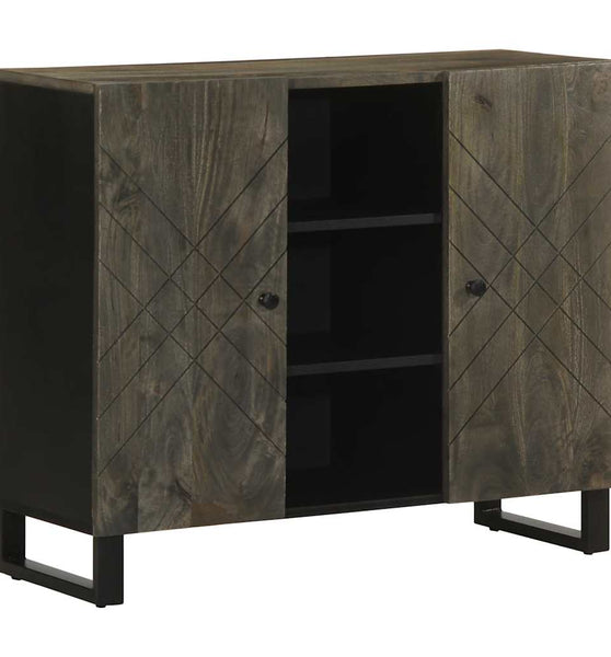 Sideboard Schwarz 90x33x75 cm Massivholz Mango