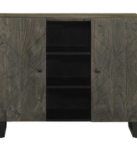 Sideboard Schwarz 90x33x75 cm Massivholz Mango