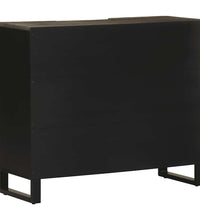 Sideboard Schwarz 90x33x75 cm Massivholz Mango