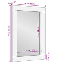 Badspiegel Grau 50x3x70 cm Massivholz Mango