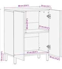 Sideboard Braun 60x33x75 cm Massivholz Mango