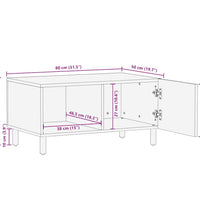 Couchtisch Braun 80x50x40 cm Massivholz Mango