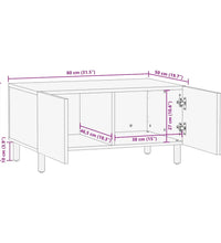 Couchtisch Braun 80x50x40 cm Massivholz Mango