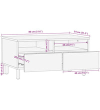 Couchtisch Braun 80x54x40 cm Massivholz Mango