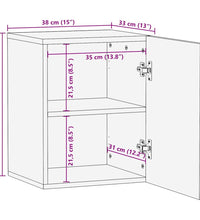 Bad-Wandschrank 38x33x48 cm Massivholz Mango