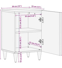 Badschrank 38x33x58 cm Massivholz Mango