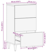 Sideboard 40x33x75 cm Massivholz Mango