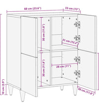 Sideboard 60x33x75 cm Massivholz Mango