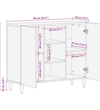 Sideboard 90x33x75 cm Massivholz Mango