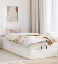 Ottoman-Bett mit Matratze Weiß 80x200 cm Kunstleder