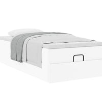 Ottoman-Bett mit Matratze Weiß 80x200 cm Kunstleder