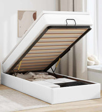 Ottoman-Bett mit Matratze Weiß 80x200 cm Kunstleder